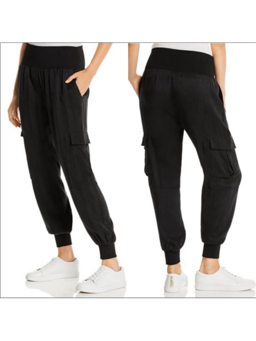 Cinq a Sept Giles Black Cargo Jogger Pants Size XS